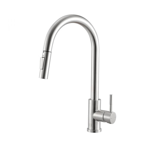 Elegant Lighting Luca Single Handle Pull Down Sprayer Kitchen Faucet with Touch Sensor in Brushed Gold Model: FAK-306BGD