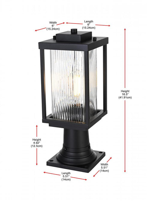 Elegant Lighting Ludlow 7 inch Outdoor Pendant in Black Model: OD308P17BK