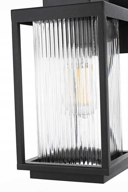 Elegant Lighting Ludlow 7 inch Outdoor Pendant in Black Model: OD308W13BK