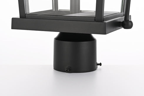 Elegant Lighting Luz 23 inch Outdoor Post light in Black in Black and Clear Finish Model: OD605P23BK