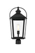Elegant Lighting Luz 23 inch Outdoor Post light in Black in Black and Clear Finish Model: OD605P23BK