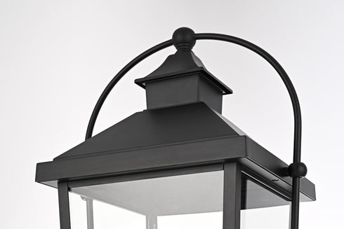 Elegant Lighting Luz 27 inch Outdoor Post light in Black in Black and Clear Finish Model: OD605P27BK