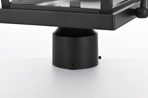 Elegant Lighting Luz 27 inch Outdoor Post light in Black in Black and Clear Finish Model: OD605P27BK