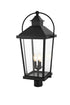 Elegant Lighting Luz 27 inch Outdoor Post light in Black in Black and Clear Finish Model: OD605P27BK