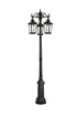 Elegant Lighting Luz 84 inch Outdoor Post light with pole in Black in Black and Clear Finish Model: OD605P84BK