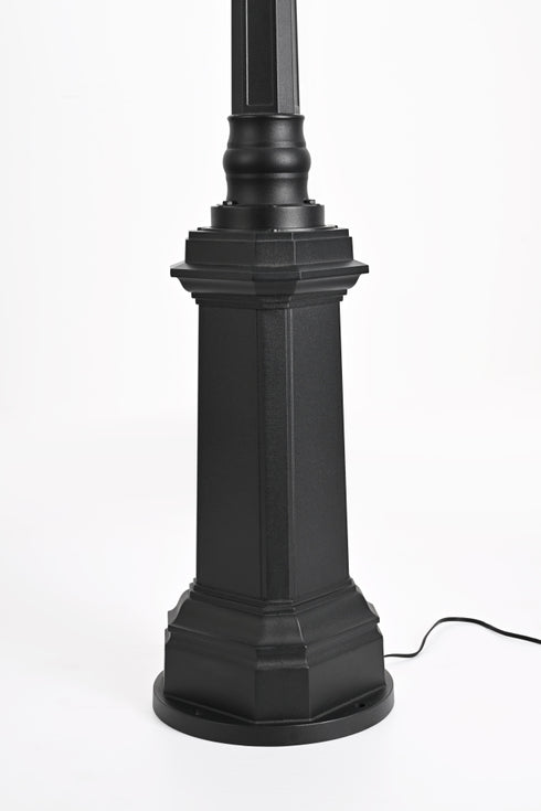 Elegant Lighting Luz 84 inch Outdoor Post light with pole in Black in Black and Clear Finish Model: OD605P84BK