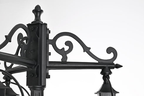 Elegant Lighting Luz 84 inch Outdoor Post light with pole in Black in Black and Clear Finish Model: OD605P84BK