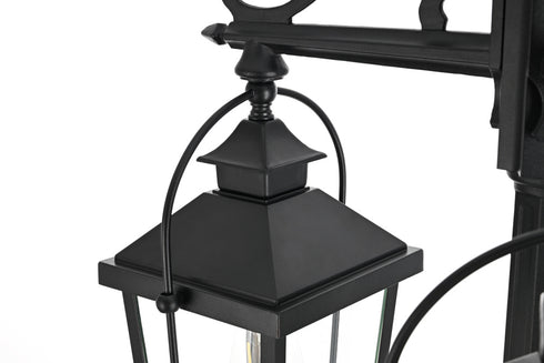 Elegant Lighting Luz 84 inch Outdoor Post light with pole in Black in Black and Clear Finish Model: OD605P84BK