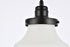 Elegant Lighting Lye Lyle 1 light Black and frosted white glass plug in pendant Model: LDPG6255BK