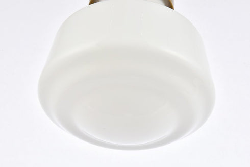 Elegant Lighting Lye Lyle 1 light Brass and frosted white glass plug in pendant Model: LDPG6257BR