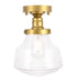 Elegant Lighting Lyle 1 light in Black and Clear seeded glass Flush mount Model: LD6240BK