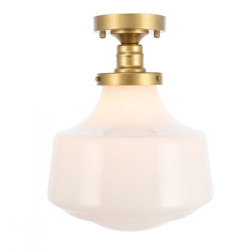Elegant Lighting Lyle 1 light in Black and Clear seeded glass Flush mount Model: LD6240BK