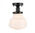 Elegant Lighting Lyle 1 light in Black and Clear seeded glass Flush mount Model: LD6240BK
