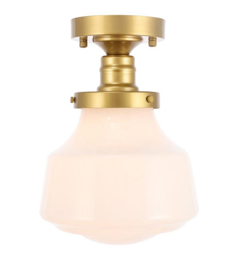 Elegant Lighting Lyle 1 light in Black and Clear seeded glass Flush mount Model: LD6240BK