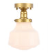 Elegant Lighting Lyle 1 light in Black and Clear seeded glass Flush mount Model: LD6240BK