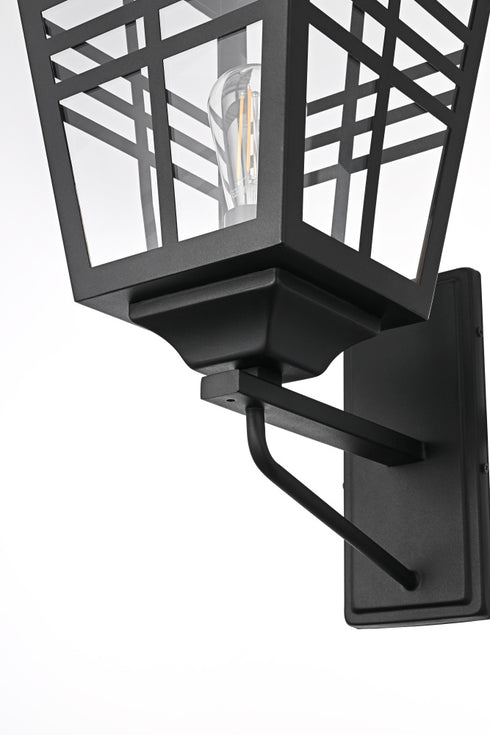 Elegant Lighting Macon 1 Light Wall sconce W12 Inch E14 Inch H24 Inch L1 in Black (1Box) Model: OD303W24BK