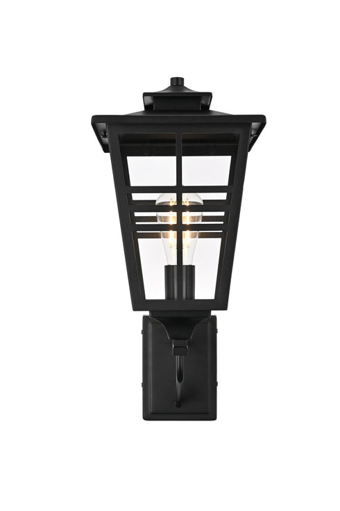 Elegant Lighting Macon 1 Light Wall sconce W8.5 Inch E10.5 Inch H19.5 Inch L1 in Black Model: OD303W20BK