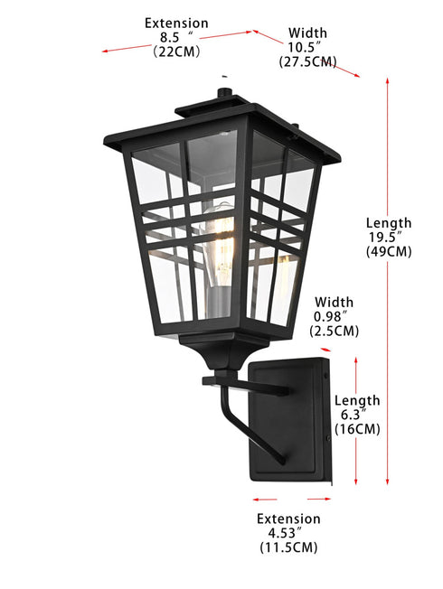 Elegant Lighting Macon 1 Light Wall sconce W8.5 Inch E10.5 Inch H19.5 Inch L1 in Black Model: OD303W20BK