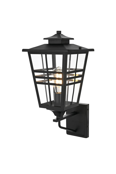 Elegant Lighting Macon 1 Light Wall sconce W8.5 Inch E10.5 Inch H19.5 Inch L1 in Black Model: OD303W20BK