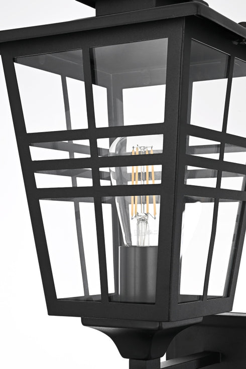 Elegant Lighting Macon 1 Light Wall sconce W8.5 Inch E10.5 Inch H19.5 Inch L1 in Black Model: OD303W20BK
