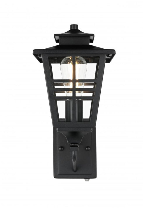 Elegant Lighting Macon 7 inch Outdoor Pendant in Black Model: OD303W15BK