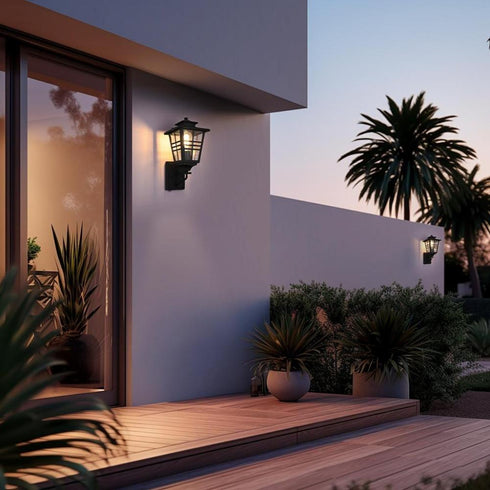 Elegant Lighting Macon 7 inch Outdoor Pendant in Black Model: OD303W15BK