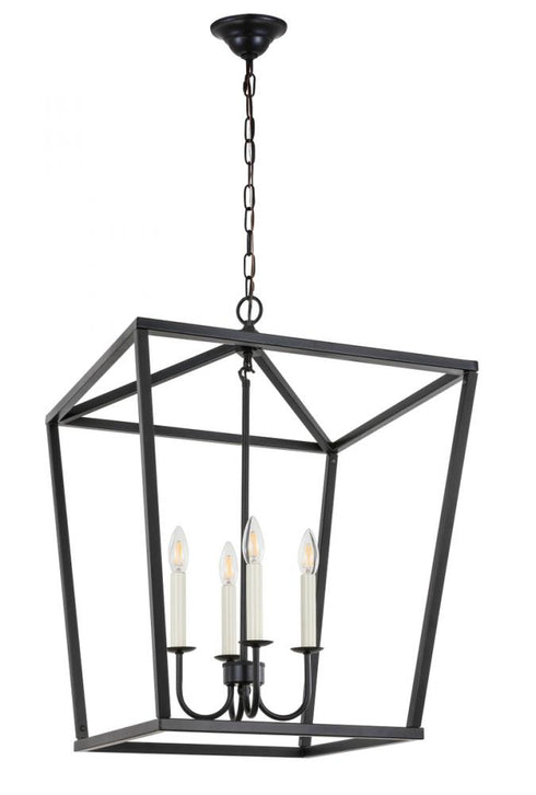 Elegant Lighting Maddox 4 light in Black pendant Model: LD6008D20BK