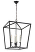 Elegant Lighting Maddox 4 light in Black pendant Model: LD6008D20BK