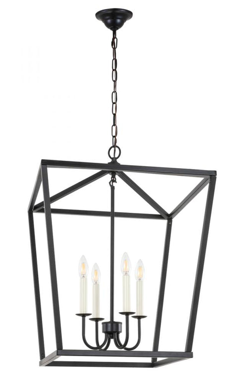 Elegant Lighting Maddox 4 light in Black pendant Model: LD6008D20BK