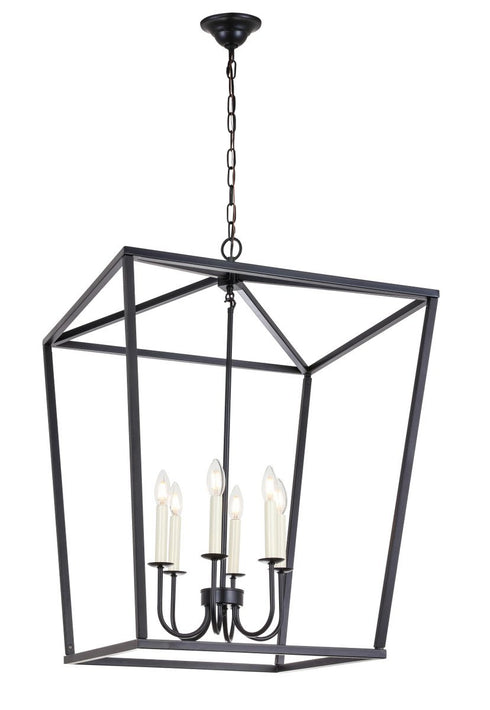 Elegant Lighting Maddox 6 light in Black chandelier Model: LD6008D24BK
