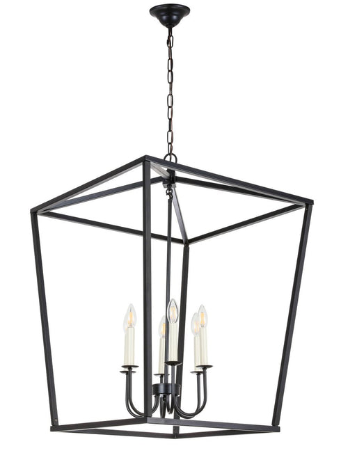 Elegant Lighting Maddox 6 light in Black chandelier Model: LD6008D24BK