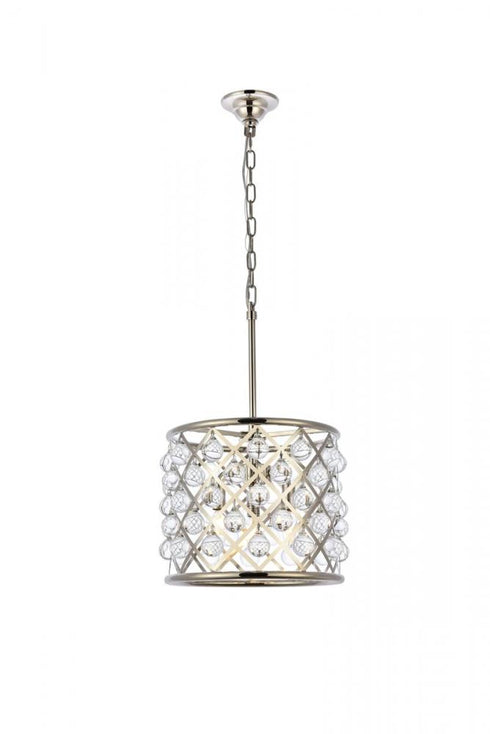 Elegant Lighting Madison 3 light in Matte Black Pendant Clear Royal Cut Crystal Model: 1204D14MB/RC