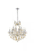 Elegant Lighting Maria Theresa 13 light in Chrome Chandelier Golden Teak (Smoky) Royal Cut Crystal Model: 2800D27C-GT/RC