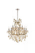 Elegant Lighting Maria Theresa 13 light in Chrome Chandelier Golden Teak (Smoky) Royal Cut Crystal Model: 2800D27C-GT/RC