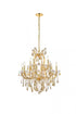 Elegant Lighting Maria Theresa 13 light in Chrome Chandelier Golden Teak (Smoky) Royal Cut Crystal Model: 2800D27C-GT/RC