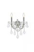 Elegant Lighting Maria Theresa 2 light in Chrome Wall Sconce Golden Teak (Smoky) Royal Cut Crystal Model: 2800W2C-GT/RC