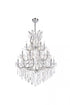 Elegant Lighting Maria Theresa 28 light in Chrome Chandelier Golden Teak (Smoky) Royal Cut Crystal Model: 2800D38C-GT/RC