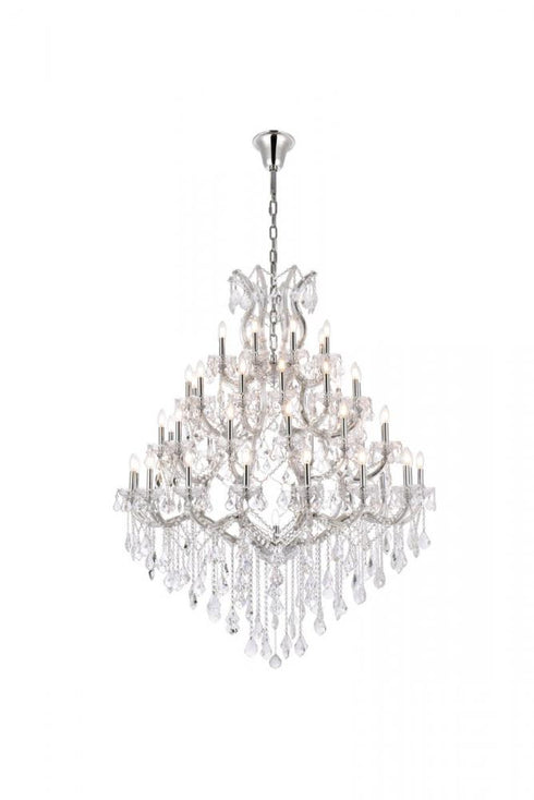 Elegant Lighting Maria Theresa 49 light in Chrome Chandelier Golden Teak (Smoky) Royal Cut Crystal Model: 2800G46C-GT/RC