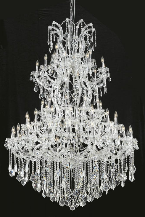 Elegant Lighting Maria Theresa 61 light in Chrome Chandelier Golden Teak (Smoky) Royal Cut Crystal Model: 2800G54C-GT/RC