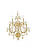 Elegant Lighting Maria Theresa 7 light in Chrome Wall Sconce Golden Teak (Smoky) Royal Cut Crystal Model: 2800W7C-GT/RC