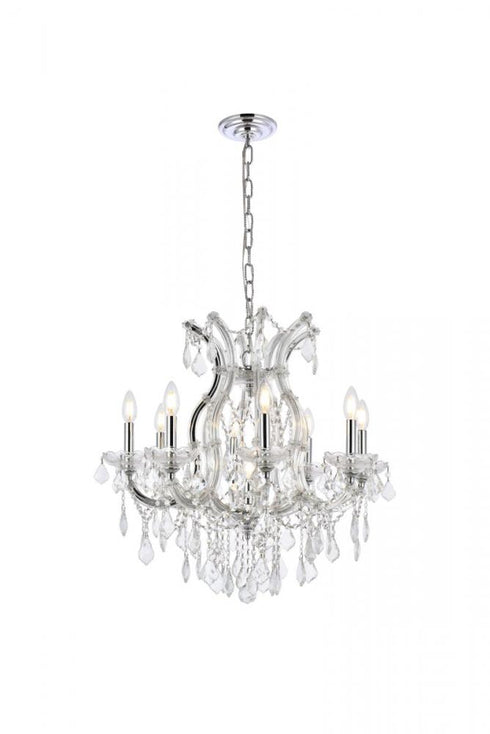 Elegant Lighting Maria Theresa 9 light in Chrome Chandelier Clear Royal Cut Crystal Model: 2800D26C/RC