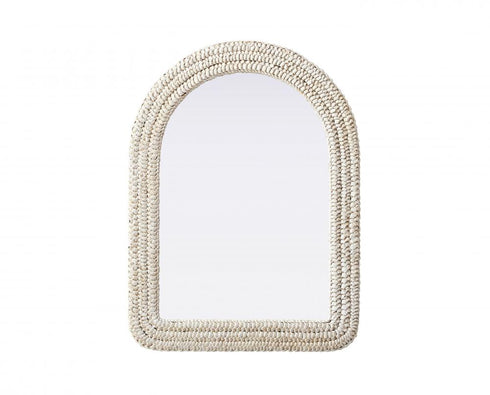 Elegant Lighting Marlowe Arch Cornhusk Mirror 27x36 Inch in Linen White Model: MR4G2736LN