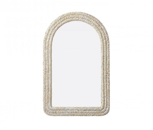 Elegant Lighting Marlowe Arch Cornhusk Mirror 27x42 Inch in Linen White Model: MR4G2742LN