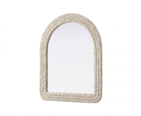 Elegant Lighting Marlowe Arch Cornhusk Mirror 30x36 Inch in Linen White Model: MR4G3036LN