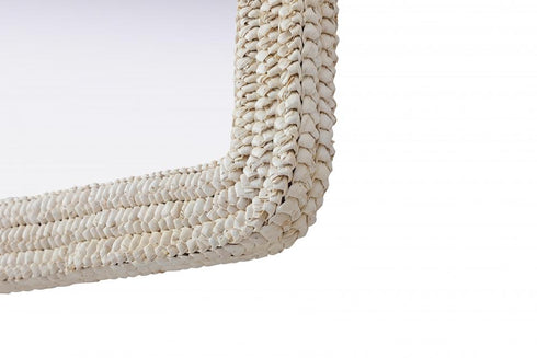 Elegant Lighting Marlowe Arch Cornhusk Mirror 36x42 Inch in Linen White Model: MR4G3642LN