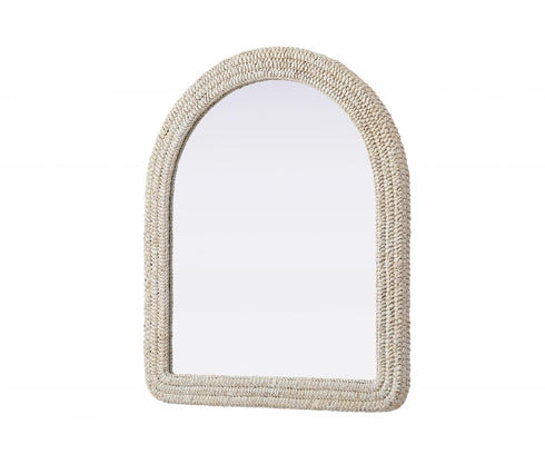 Elegant Lighting Marlowe Arch Cornhusk Mirror 36x42 Inch in Linen White Model: MR4G3642LN