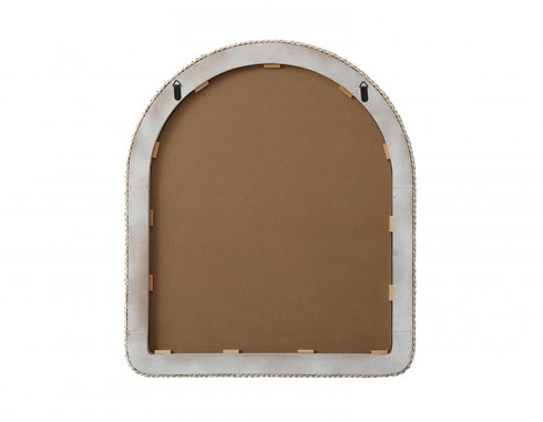 Elegant Lighting Marlowe Arch Cornhusk Mirror 36x42 Inch in Linen White Model: MR4G3642LN
