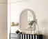 Elegant Lighting Marlowe Arch Cornhusk Mirror 36x42 Inch in Linen White Model: MR4G3642LN