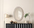 Elegant Lighting Marlowe Oval Cornhusk Mirror 24x36 Inch in Linen White Model: MR4C2436LN