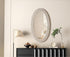 Elegant Lighting Marlowe Oval Cornhusk Mirror 24x42 Inch in Linen White Model: MR4C2442LN